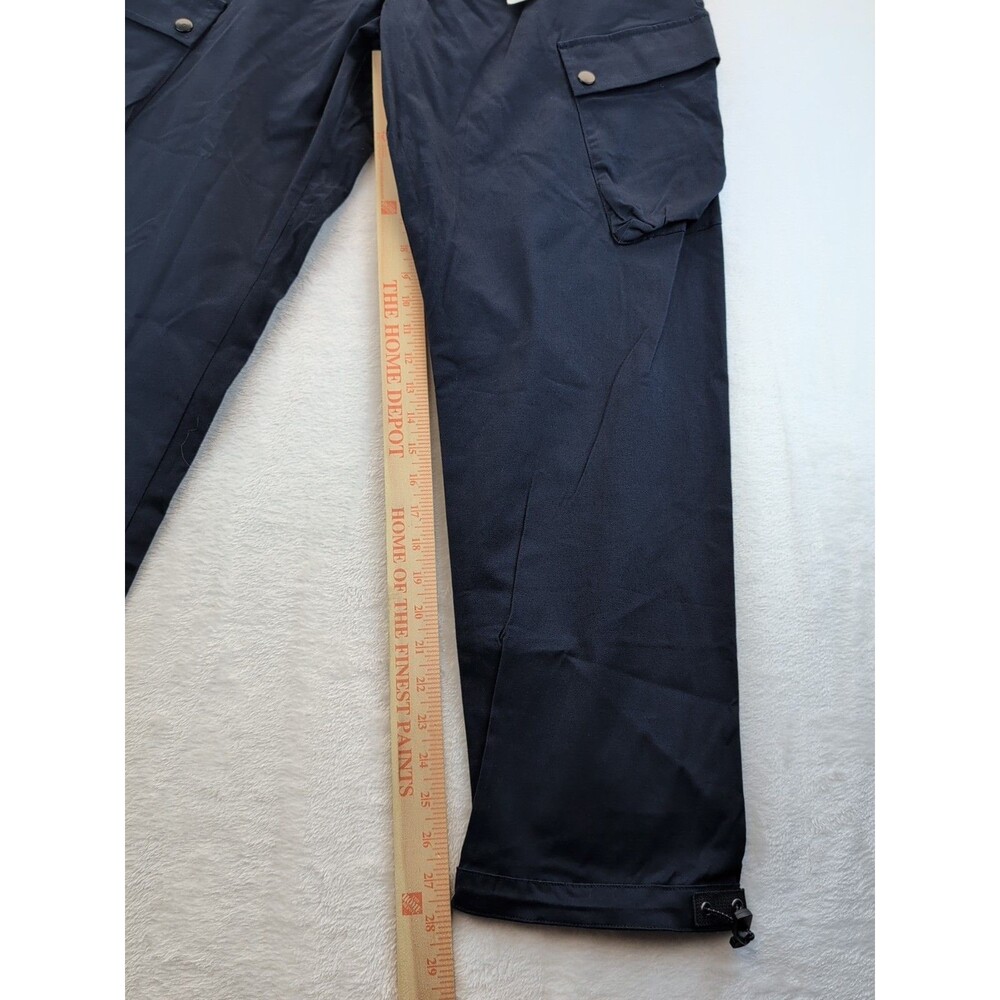 Kennedy Denim Co Belted Cargo Pants Drawstring Ankles Navy Blue NWT Size Large - Picture 4 of 15